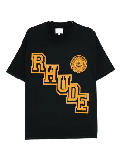 RHUDE DIAGONAL-LOGO GRAPHIC T-SHIRT