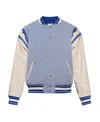 Rhude Diamond-jacquard Baseball Jacket In Blue