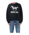 Rhude Black Crewneck Pullover In Black