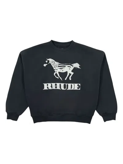 RHUDE DINERO-GRAPHIC CREW-NECK SWEATSHIRT