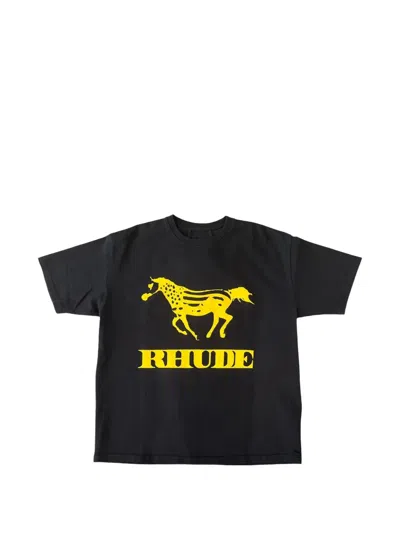 Rhude Dinero Graphic-print T-shirt In Black