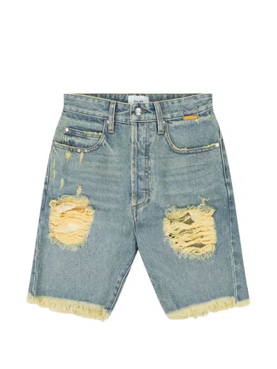 Rhude Distressed-effect Denim Shorts In Blue