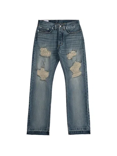 Rhude Distressed Straight-leg Jeans In Blue