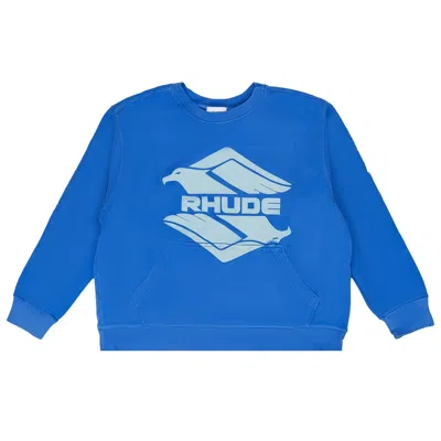 Pre-owned Rhude Dragon Crewneck 'blue' | Men's Size S