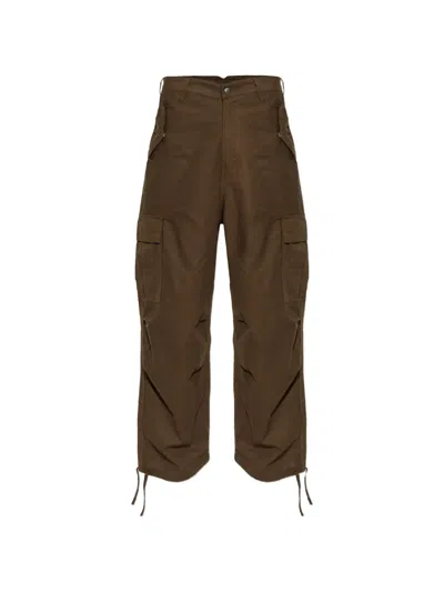 Rhude Drawstring Cargo Trousers In Brown