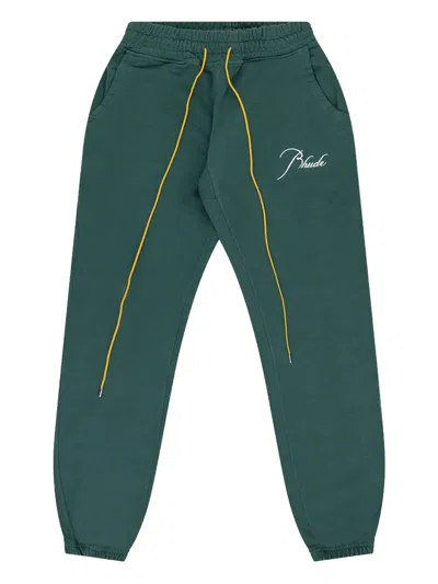 Rhude Drawstring Terry Sweatpants In Green