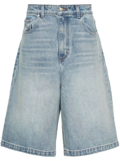 Rhude Straight-leg Denim Shorts In Blue