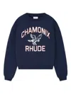 Rhude Eagle-embroidered Crewneck Sweater In Blue