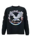 Rhude Notting Hill Eagle Vintage Black Long Sleeve T-shirt In Black