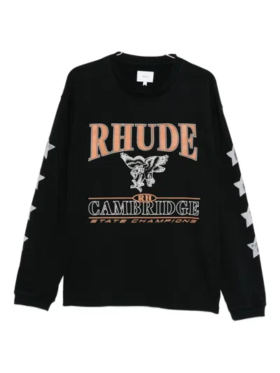 Rhude Eagle-star Long-sleeve Sweatshirt In Black