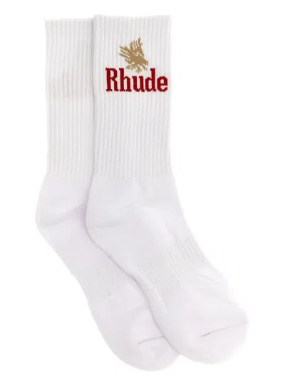 Rhude Eagles Socks In White