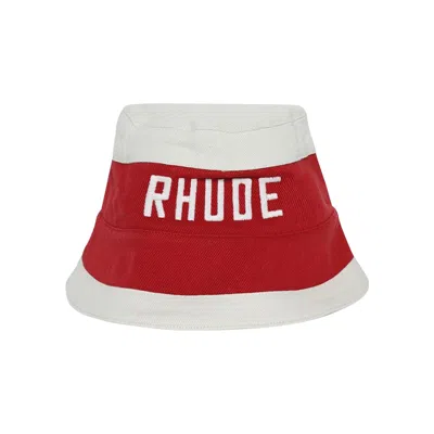 Pre-owned Rhude East Hampton Bucket Hat 'red/cream' | Men's Size Onesize