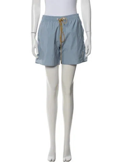 Pre-owned Rhude Embroidered Accent Swim Trunks W/ Tags In Blue