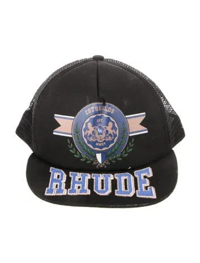 Pre-owned Rhude Embroidered Baseball Cap In Black