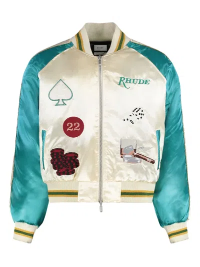 RHUDE EMBROIDERED BOMBER JACKET