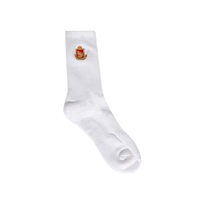Pre-owned Rhude Embroidered Chevron Crest Sock 'white' | Men's Size Onesize