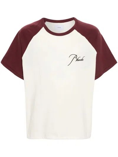 Rhude Embroidered Logo T-shirt In White