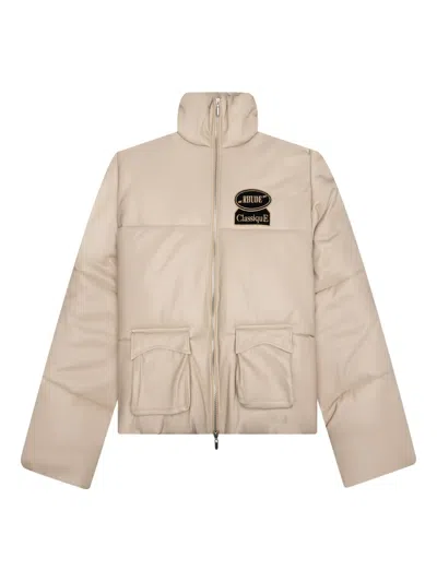 Rhude Embroidered Puffer Jacket In Neutral