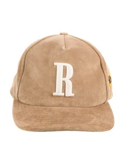Pre-owned Rhude Embroidered Suede Baseball Cap In Neutrals