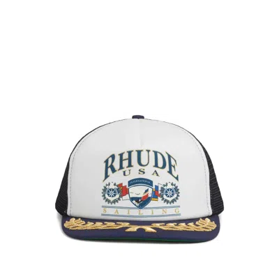 Rhude Usa Sailing Icon Trucker Hat In Blue