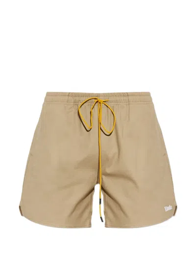 Rhude Fighter Drawstring Shorts In Brown