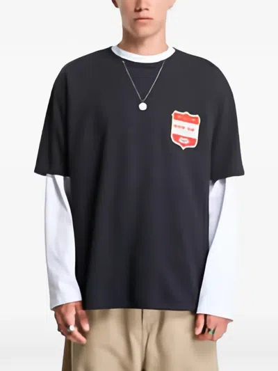 Rhude Graphic Patch Cotton T-shirt In Blue