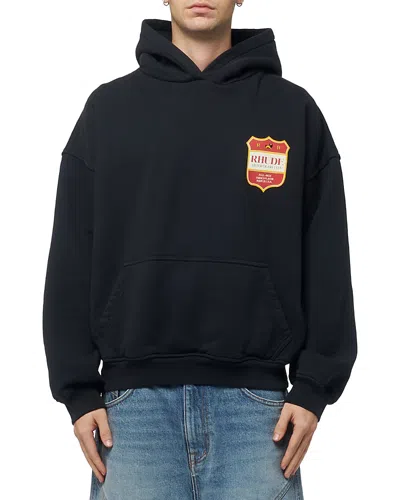 Rhude Filtaro Logo Crest Hoodie In Black