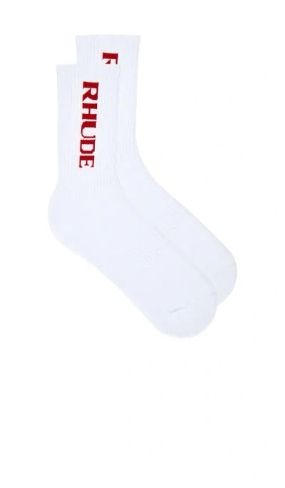 Rhude Filtaro Logo Sock In White