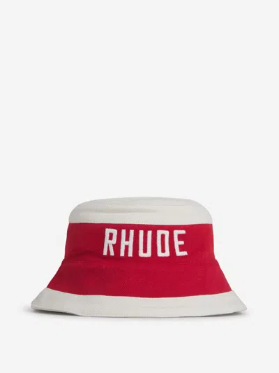 Rhude Fisherman Hat Logo In "east Hampton" Embroidered On The Back In Contrast