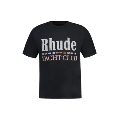 RHUDE RHUDE FLAG T-SHIRT - COTTON - BLACK