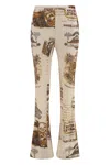 Rhude Flared Trousers In Beige
