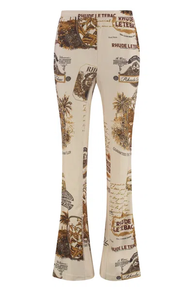 Rhude Flared Trousers In Sand
