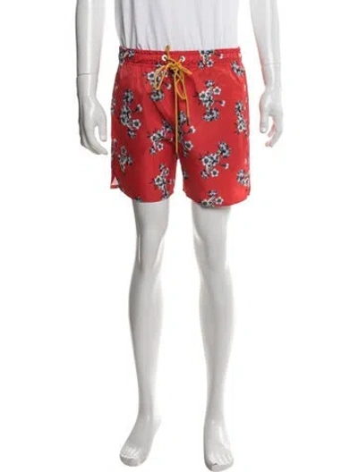 Pre-owned Rhude Floral Print Swim Trunks W/ Tags In Pink