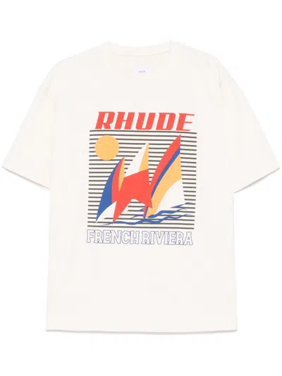 Rhude French Riviera T-shirt In White
