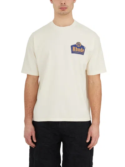 Rhude Grand Cru Cotton T-shirt With Unique Print And Classic Design For Men In White
