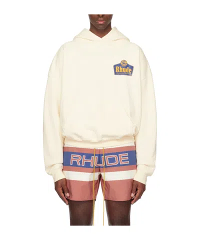 Rhude Grand Cru Hooded Hoodie In White