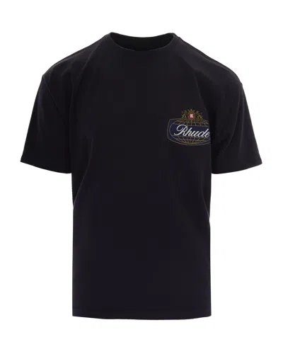 Rhude Graphic Cotton T-shirt In Vintage Black / Blue / Red