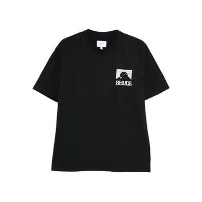Rhude Graphic Crew-neck T-shirt In Black
