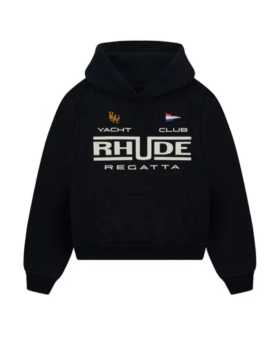 Rhude Graphic Logo Hoodie In Vintageblack/white