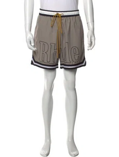 Pre-owned Rhude Graphic Print Athletic Shorts In Neutrals