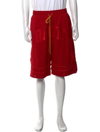 Pre-owned Rhude Graphic Print Athletic Shorts In Red