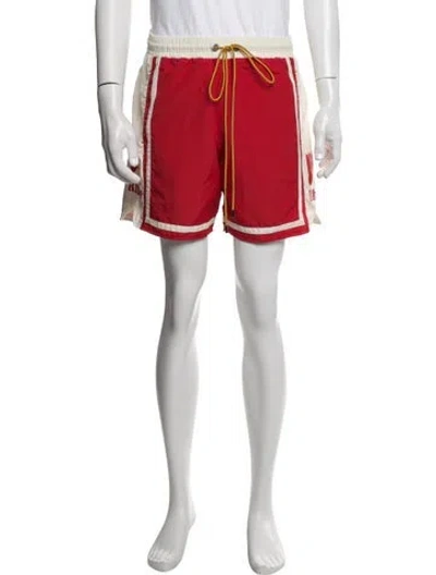 Pre-owned Rhude Graphic Print Athletic Shorts W/ Tags In Red