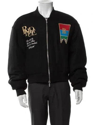 Pre-owned Rhude Graphic Print Bomber Jacket In Black