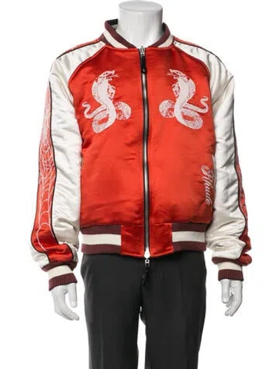 Pre-owned Rhude Graphic Print Bomber Jacket In Orange