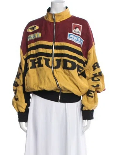 Pre-owned Rhude Graphic Print Bomber Jacket In Yellow