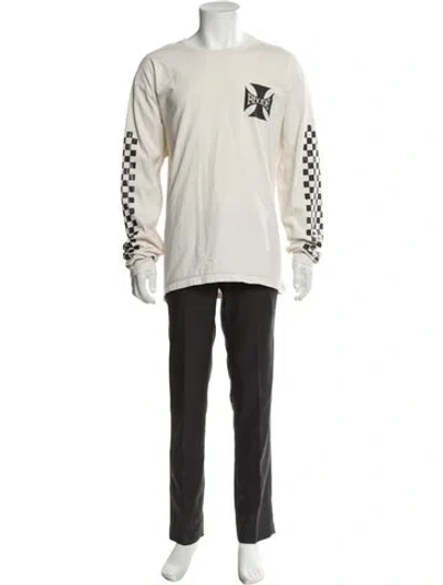 Pre-owned Rhude Graphic Print Crew Neck Henley In Neutral
