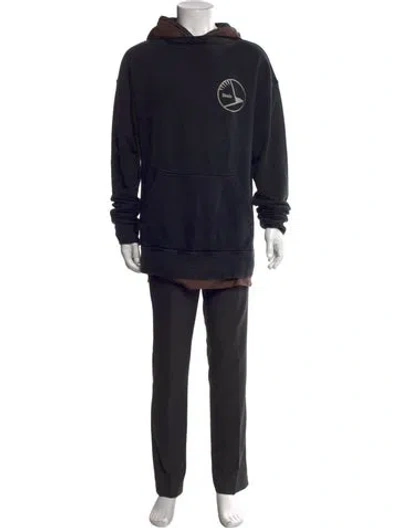Pre-owned Rhude Graphic Print Crew Neck Hoodie In Black