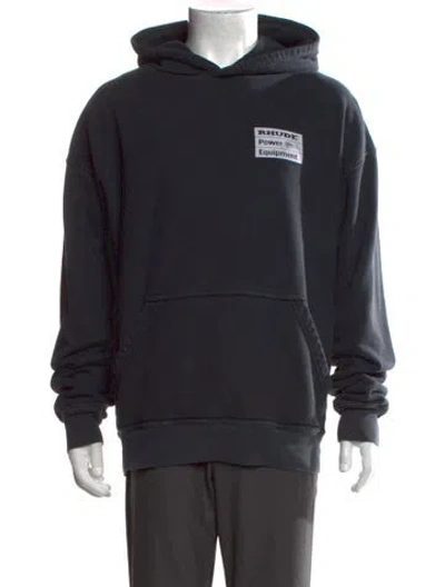 Pre-owned Rhude Graphic Print Crew Neck Hoodie In Black