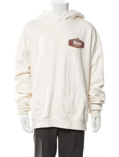 Pre-owned Rhude Graphic Print Crew Neck Hoodie In Neutral
