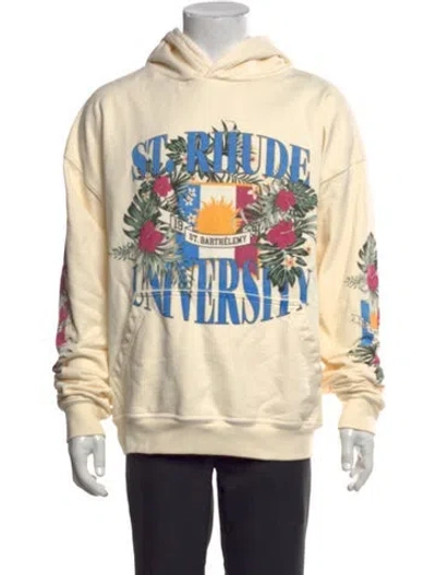 Pre-owned Rhude Graphic Print Crew Neck Hoodie In Neutral